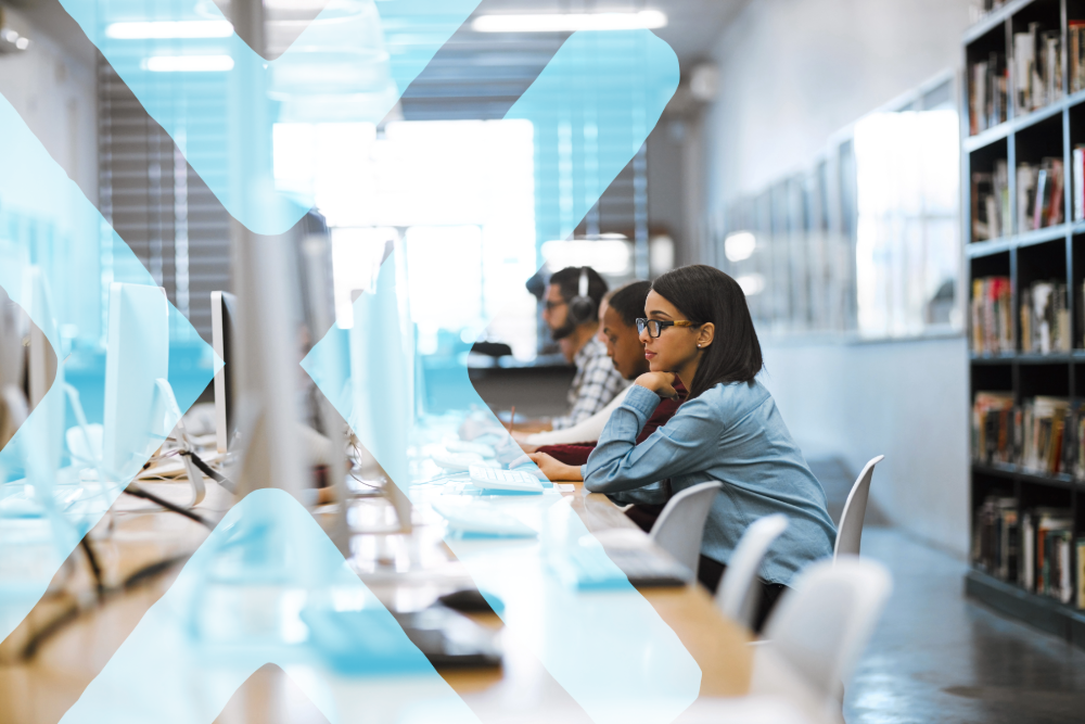 Students on computer